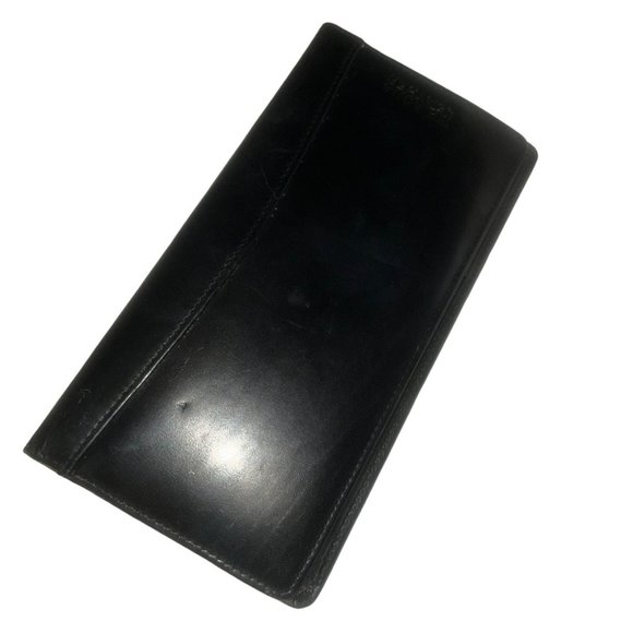 Wilsons Leather Goods Black Continental checkbook-size bi fold travel wa… - Picture 1 of 5